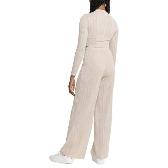Hunter & Brown Pants - Hunter & Brown 2 Piece Beige,weater Cropped, Pantsuit Size XLarge Womens Long NE